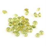 Selection of circular shape peridots, weighing 49.47ct