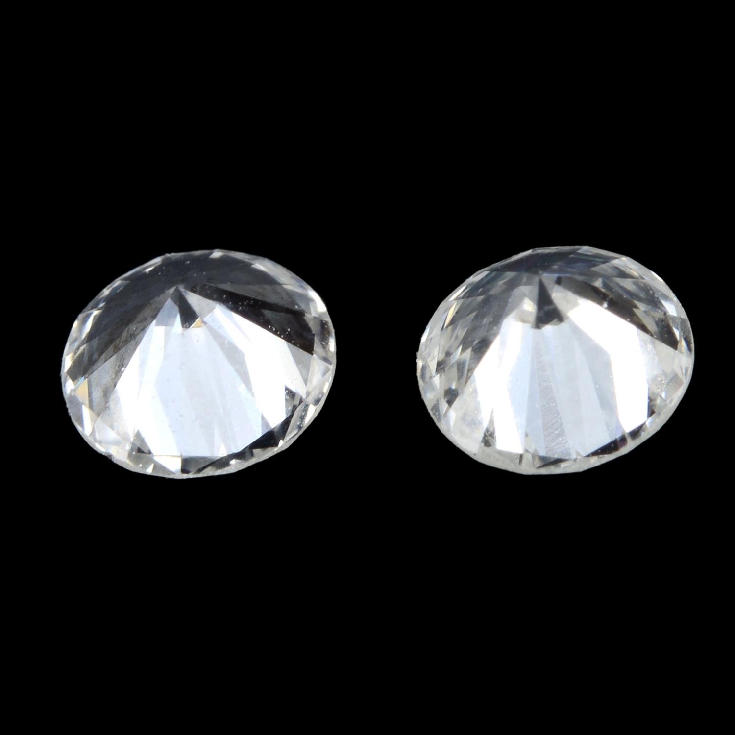 Pair of brilliant cut diamonds weighing 0.50ct - Image 2 of 2