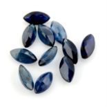 Selection of marquise shape sapphires, weighing 20ct