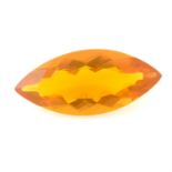 A marquise shape fire opal, weighing 6.94ct