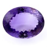 An oval shape amethyst, weighing 42.19ct