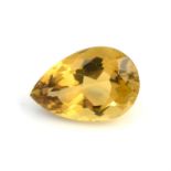 A pear shape citrine, weighing 28.61ct