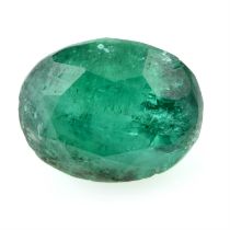 An oval shape emerald, weighing 1.42ct