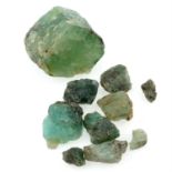 Selection of rough emeralds, weighing 183.13ct