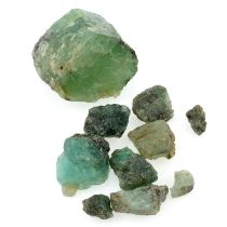 Selection of rough emeralds, weighing 183.13ct