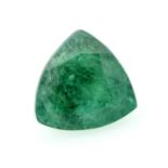 A triangular shape emerald, weighing 0.99ct