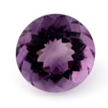 A circular shape amethysts, weighing 31.34ct