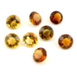 Selection of circular shape citrines, weighing 104.22ct