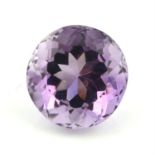 A circular shape amethyst, weighing 27.26ct