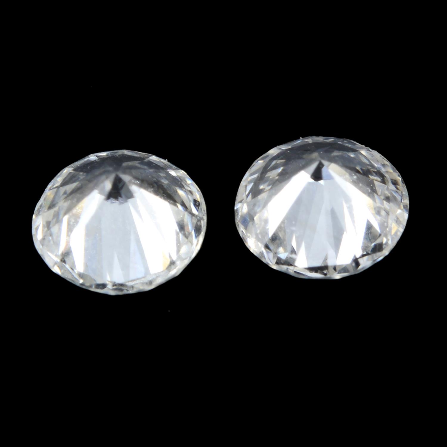 Pair of brilliant cut diamonds, weighing 0.55ct - Image 2 of 2