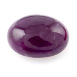 An oval shape ruby cabochon, weighing 20.54ct