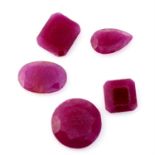 Selection of vari-shape rubies, weighing 19.95ct