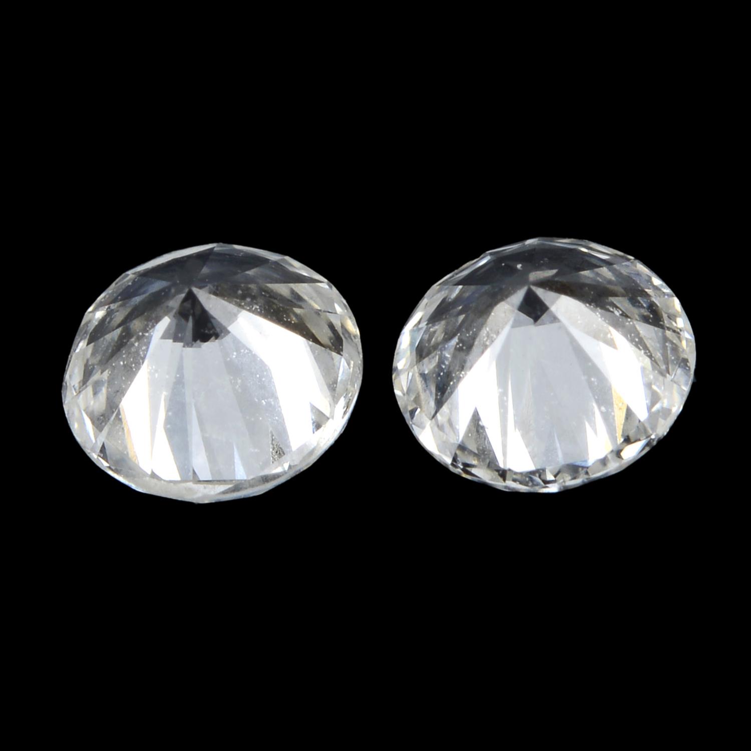 Pair of brilliant cut diamonds weighing 0.55ct - Image 2 of 2
