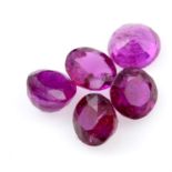 Sixteen circular shape burmese rubies, weighing 8.13ct