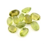 Selection of oval shape peridots, weighing 172.13ct