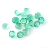 Selection of circular shape emeralds, weighing 20ct