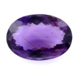 An oval shape amethyst, weighing 33.71ct