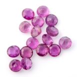 Selection of circular shape rubies, weighing 30ct