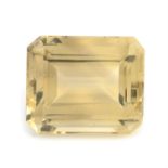 A rectangular shape citrine, weighing 73.01ct