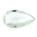 A pear shape green quartz, weighing 48.66ct