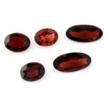 Selection of oval shape garnets, weighing 100.20ct