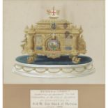 C.L Florie (late 19th/ early 20th century), watercolour depicting an elaborate casket.