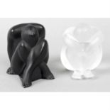 Two Lalique crystal glass figures.