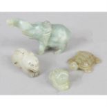 Four small carved hardstone animal studies.