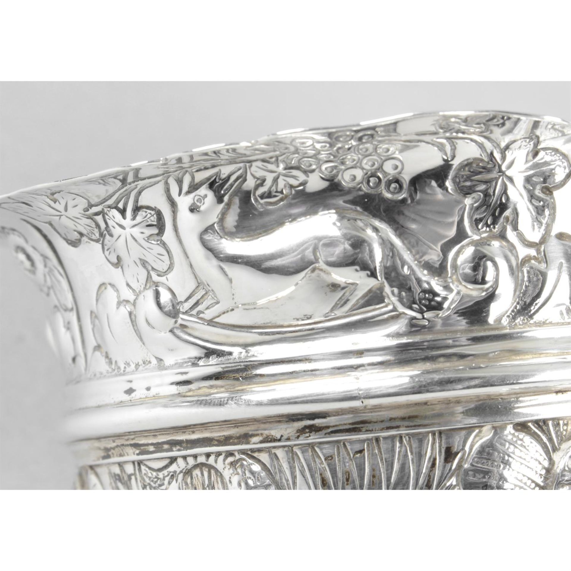 A small Edwardian silver embossed bowl. - Image 2 of 2