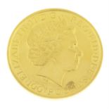 Elizabeth II, fine gold 100-Pounds 2014