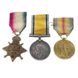 A Great War Trio, comprising 1914 Star, British War Medal, Victory Medal.