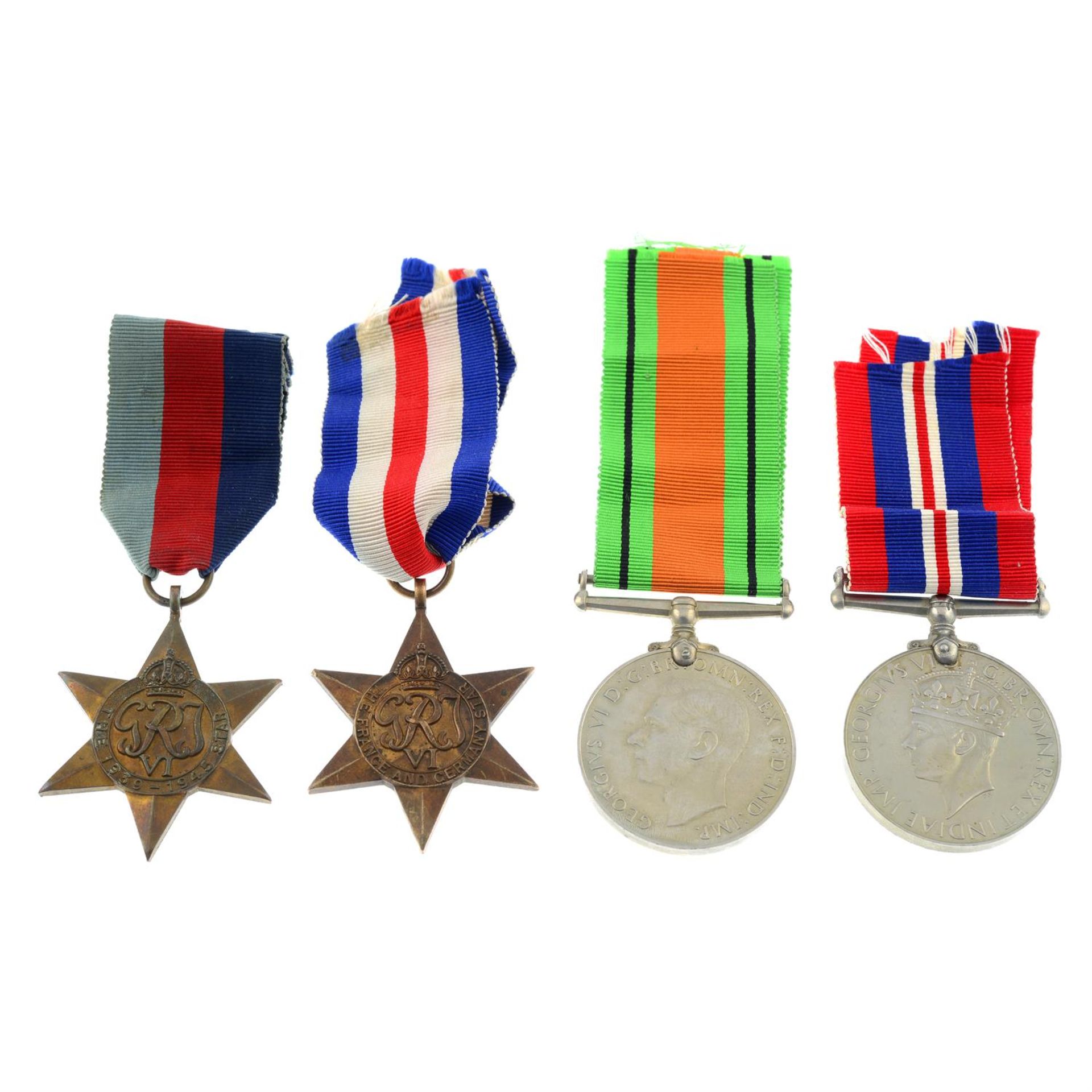 A group of four WWII medals with personal papers; together with another group of four with postage - Image 5 of 5