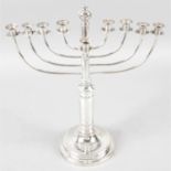 A 1920's silver menorah.