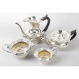 A late Victorian silver four piece tea service.