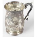 A George III silver baluster mug (a.f).