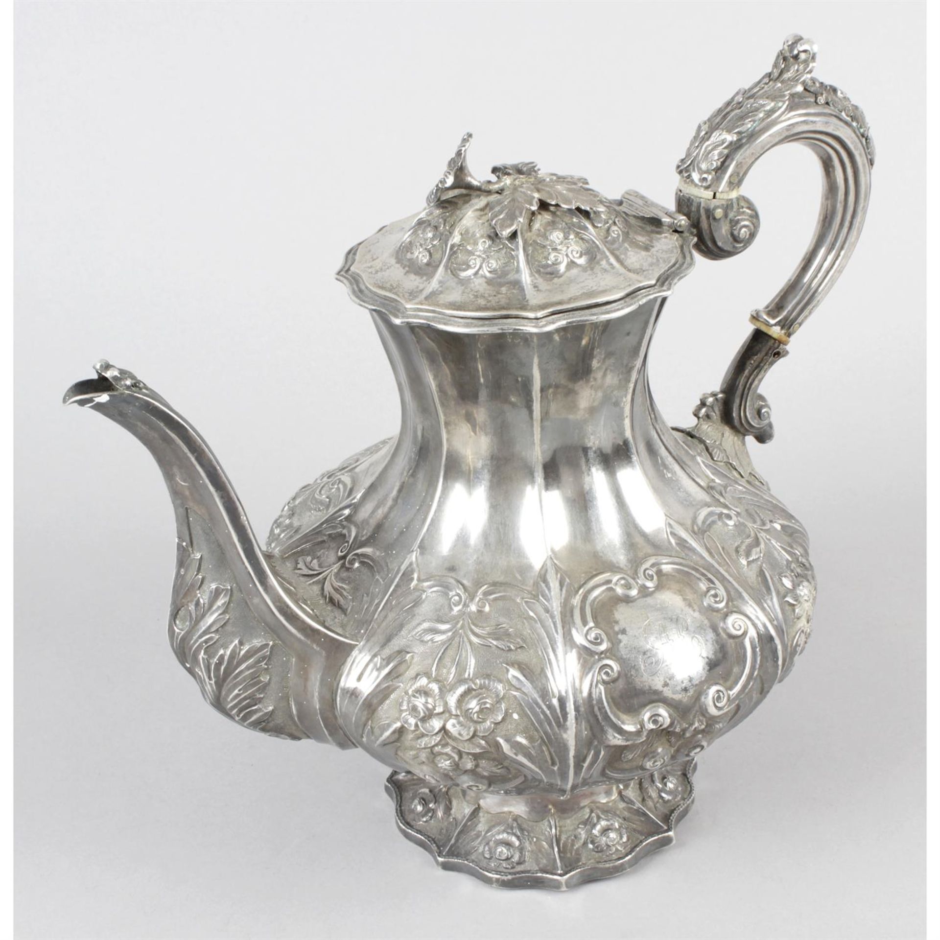 An early Victorian Irish silver coffee pot.