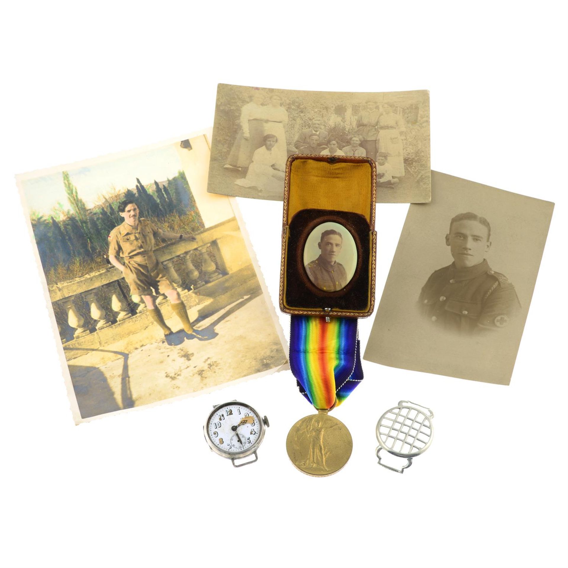 A Great War Victory Medal with associated ephemera.