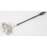 A George II silver punch ladle; together with an ornamental spoon with pierced bowl. (2).