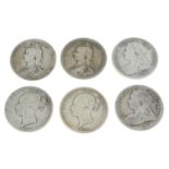 Victoria to George V, Halfcrowns (12), plus George III to Victoria, Shillings (20).