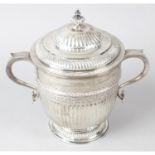 An early George V silver twin-handled cup & cover.
