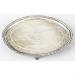 A George III Scottish silver oval teapot stand.