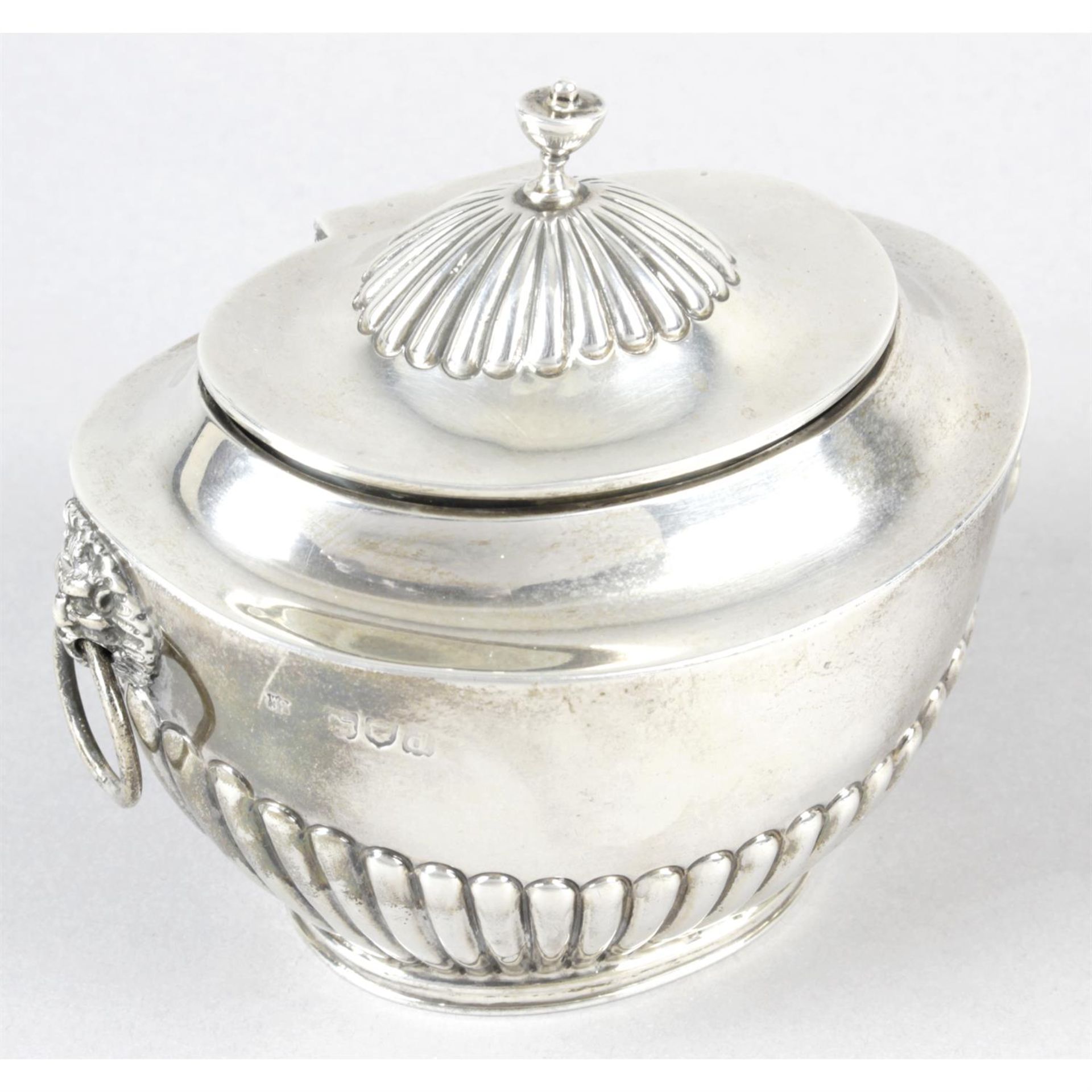A late Victorian silver lidded pot.