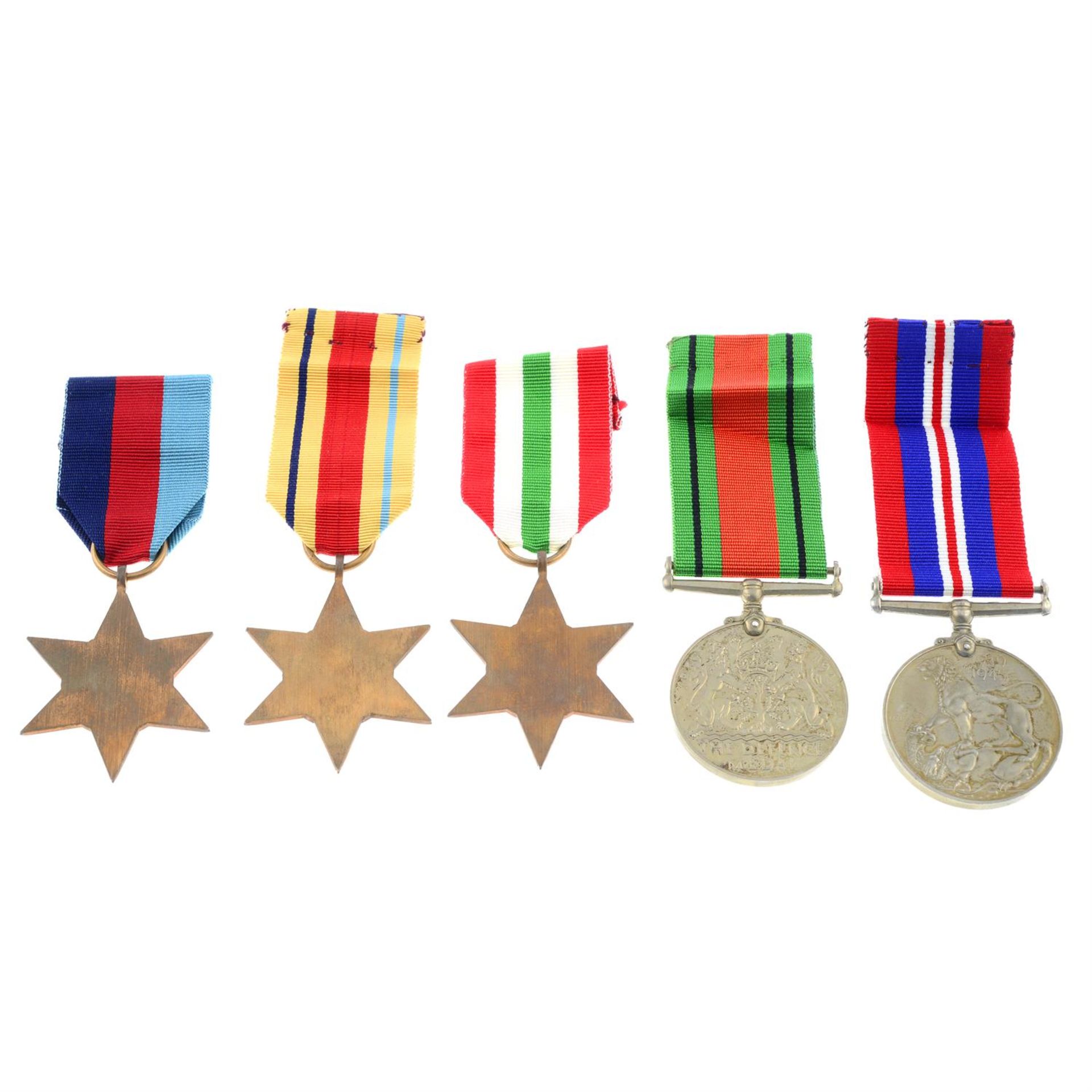 WWII, a group of five medals. - Image 2 of 2