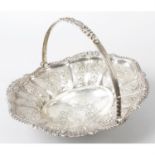 A George IV silver fruit basket with swing handle.