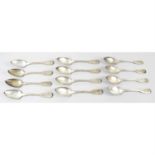 A set of twelve continental table spoons, marked 800.