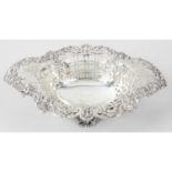 A late Victorian silver pierced dish.