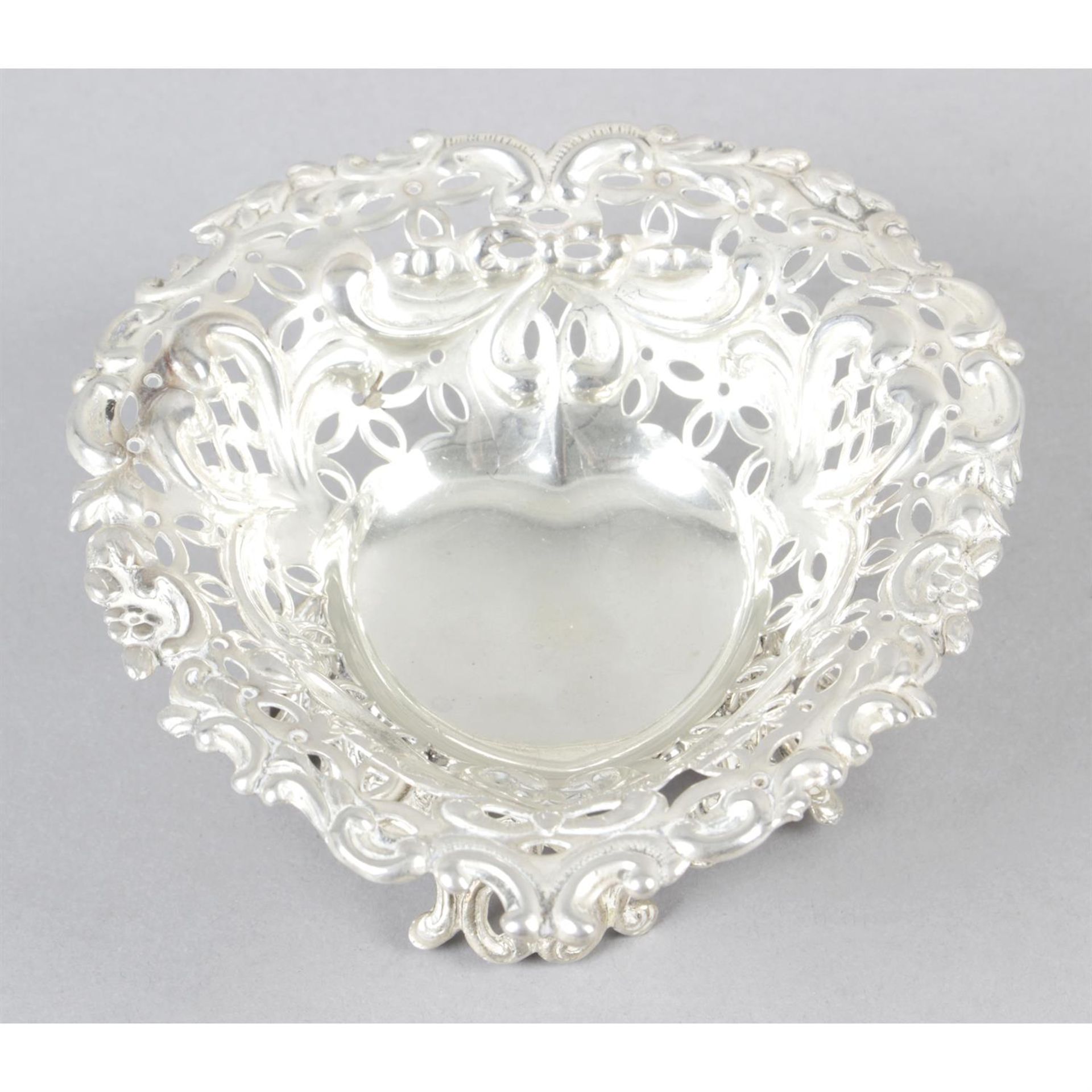 A late Victorian silver pierced bonbon dish.