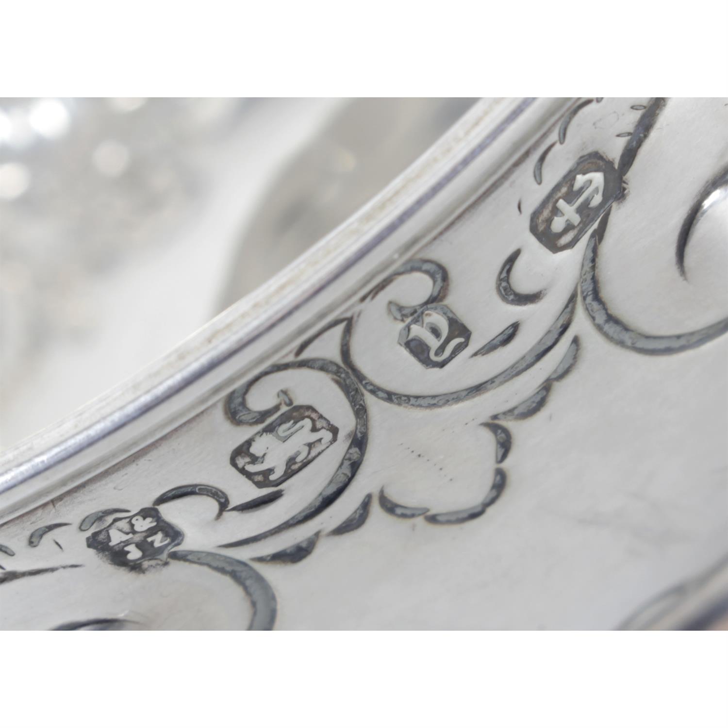 A late Victorian embossed silver footed bowl. - Image 2 of 2