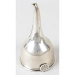 A George III silver wine funnel.