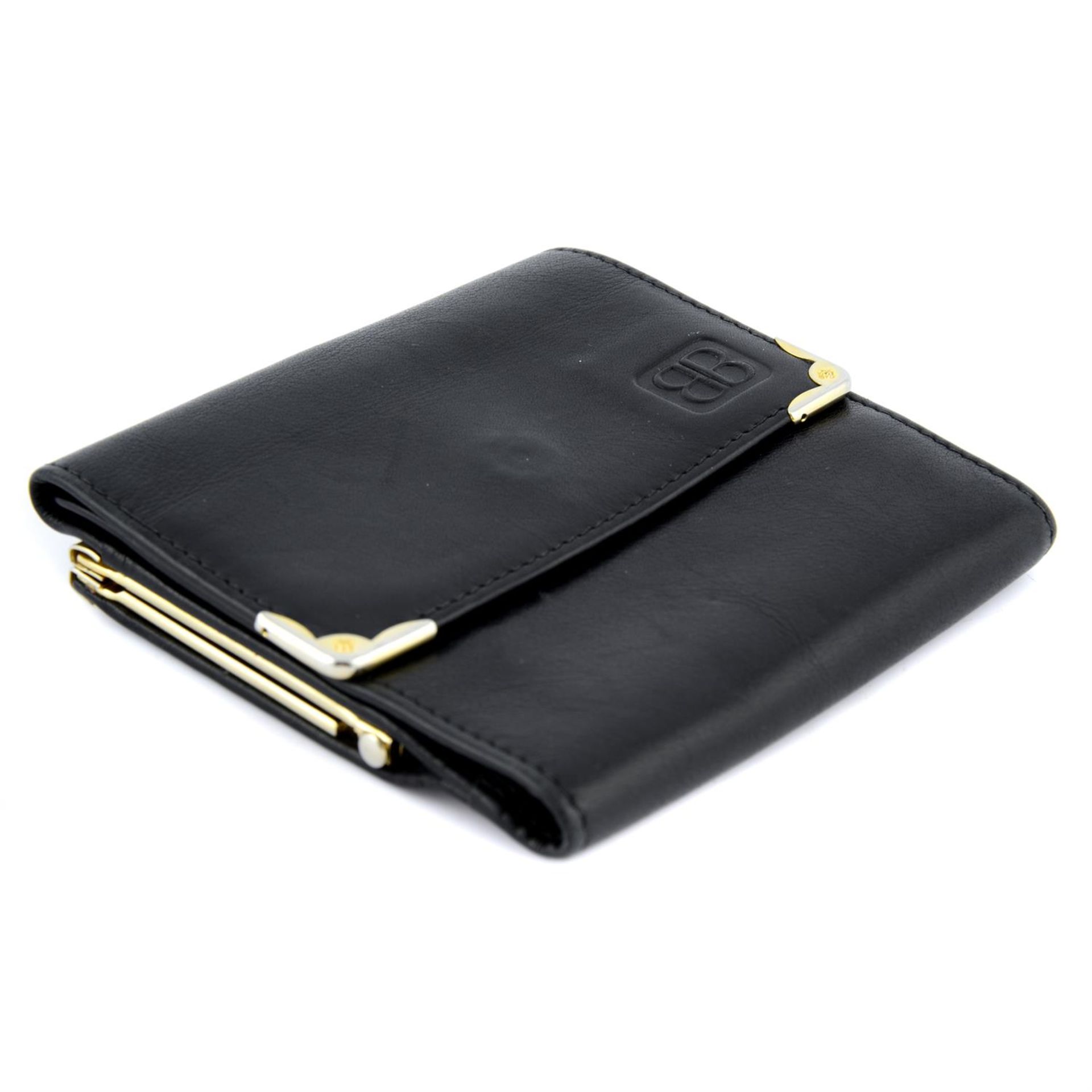 BALENCIAGA - a black leather compact wallet. - Image 3 of 3